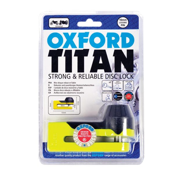 OXFORD - Titan yellow Disc-Lock & Pouch
