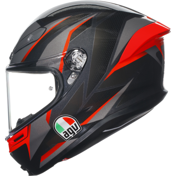 AGV K6-S Slashcut - Black/Grey/Red - Image 4