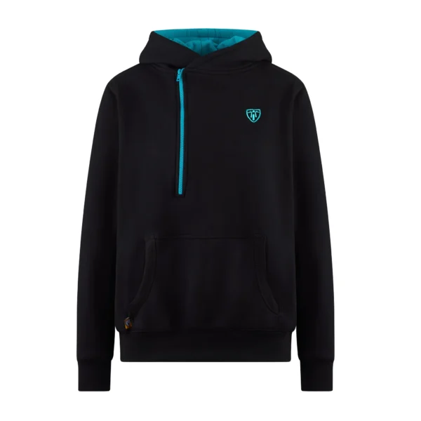 MotoGirl Helmet Hoodie - Teal/Black - Image 2