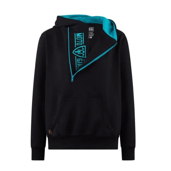 MotoGirl Helmet Hoodie - Teal/Black