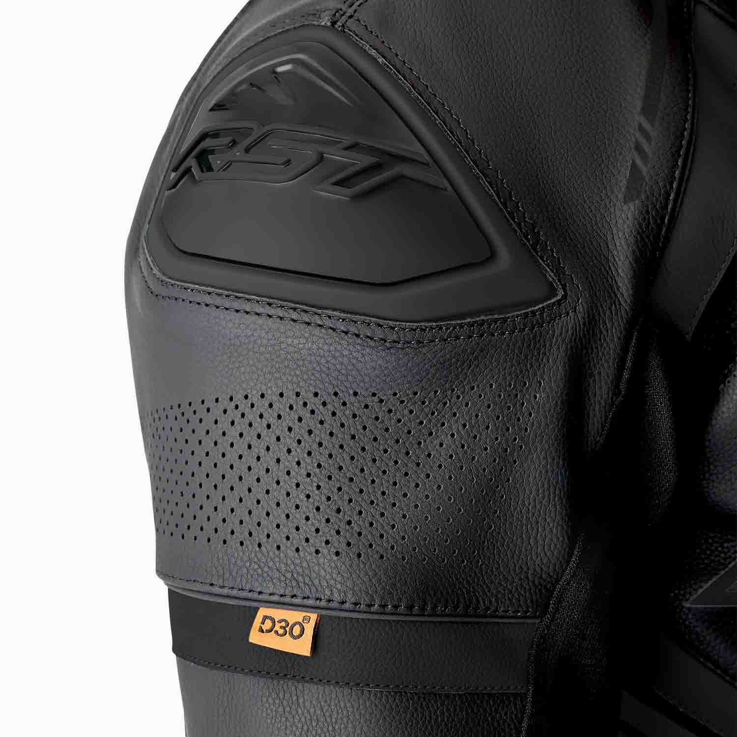 RST S1 D3O Leather Suit Black & Black/White - Image 4