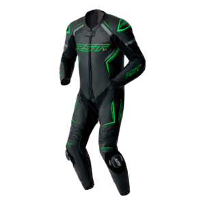 RST S1 D3O Leather Suit Flo Green & Flo Yellow