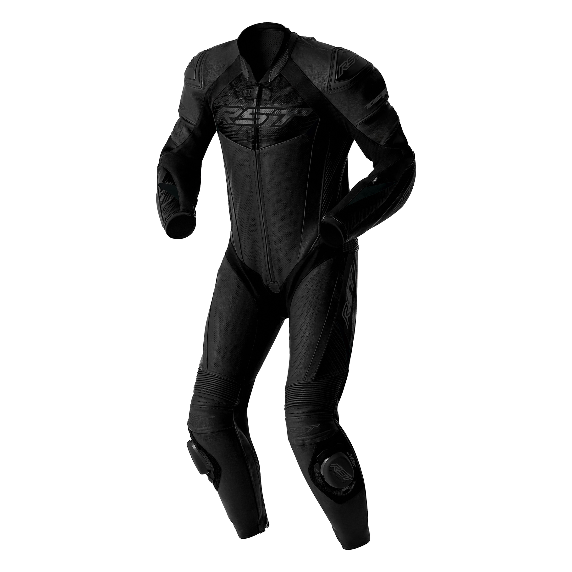 RST Tractech Evo D3O Leather Suit Black/Black & Black/White - Image 4