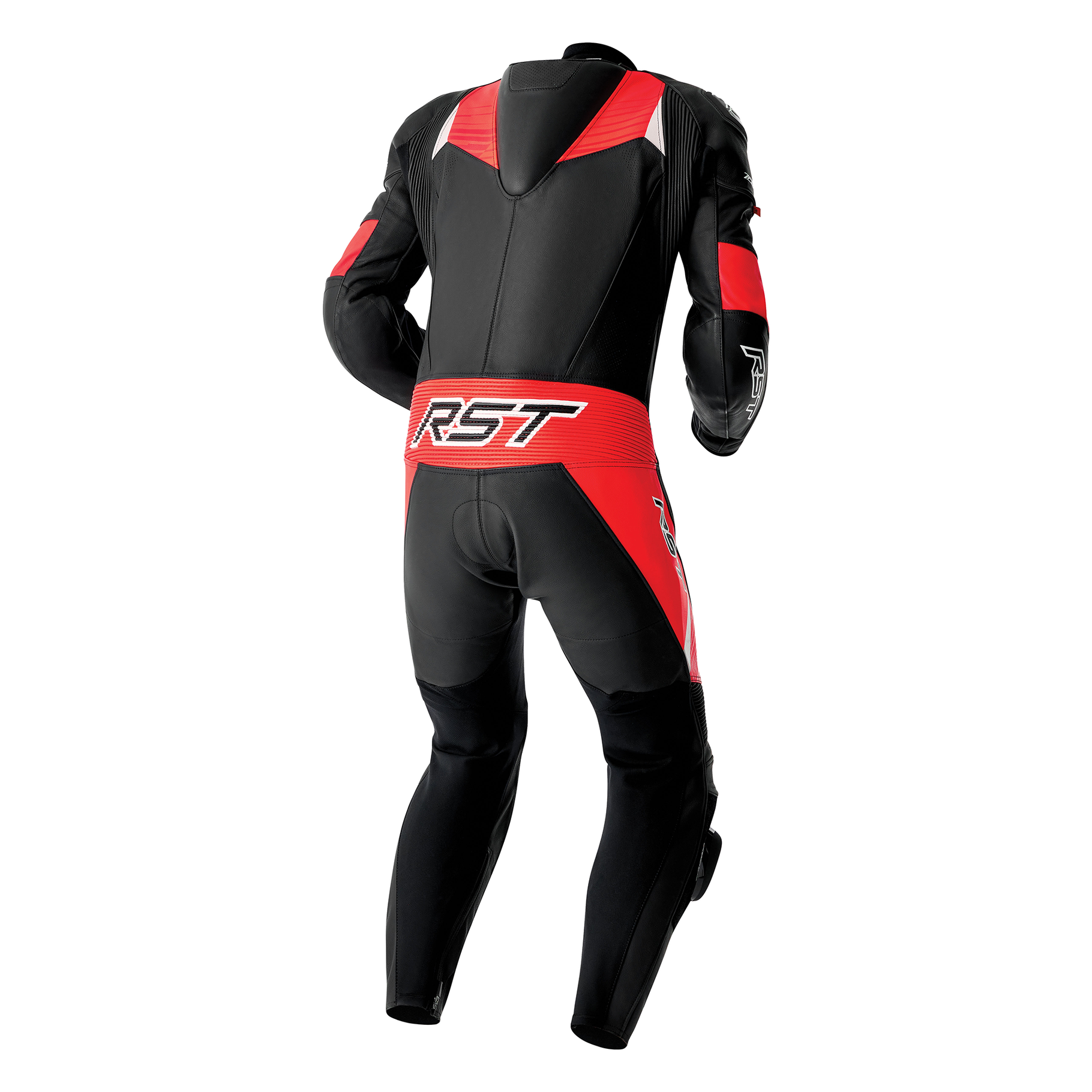 RST Tractech Evo D3O Leather Suit Flo/Red & Blue - Image 4