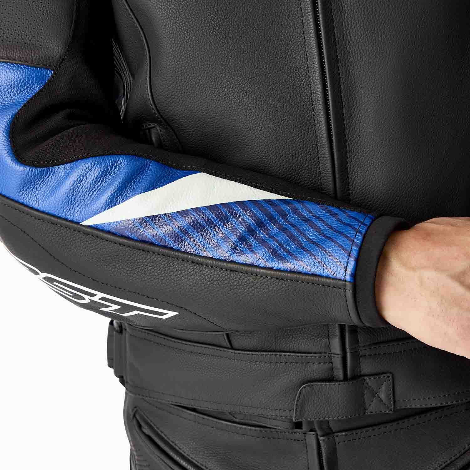 RST Tractech Evo D3O Leather Jacket Flo red/Black & Blue/Black - Image 5